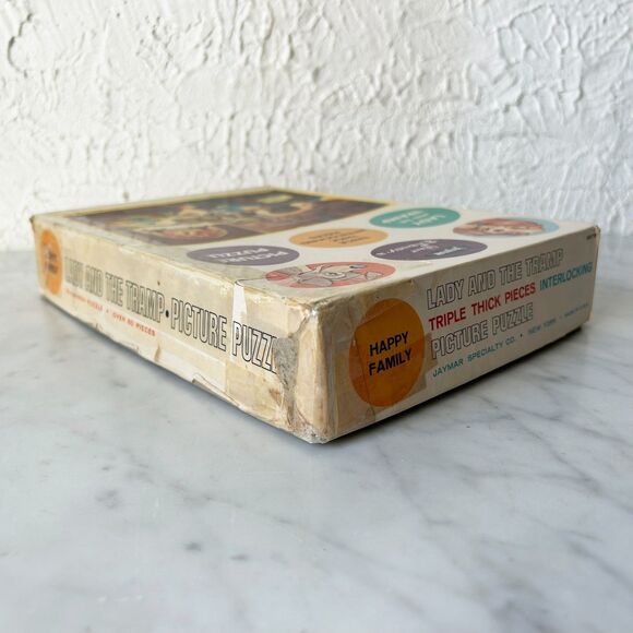 Vintage 1950s Lady and the Tramp Kids Puzzle 60+ Pieces Jaymar - Complete - Picture 5 of 7